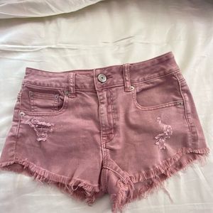 American Eagle Ripped Pink Jean shorts